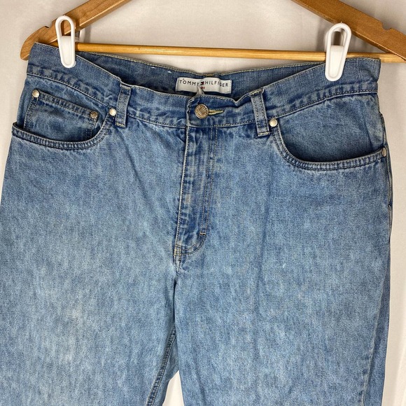 Tommy Hilfiger American Flag Mom Jeans Blue Tapered Patriotic 90s Vintage 12 - Picture 3 of 7